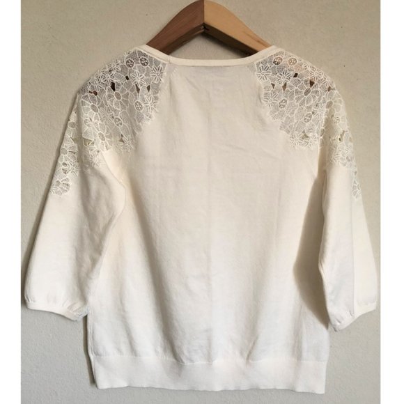 Loft Floral Lace Shoulder Sweater - Picture 4 of 10